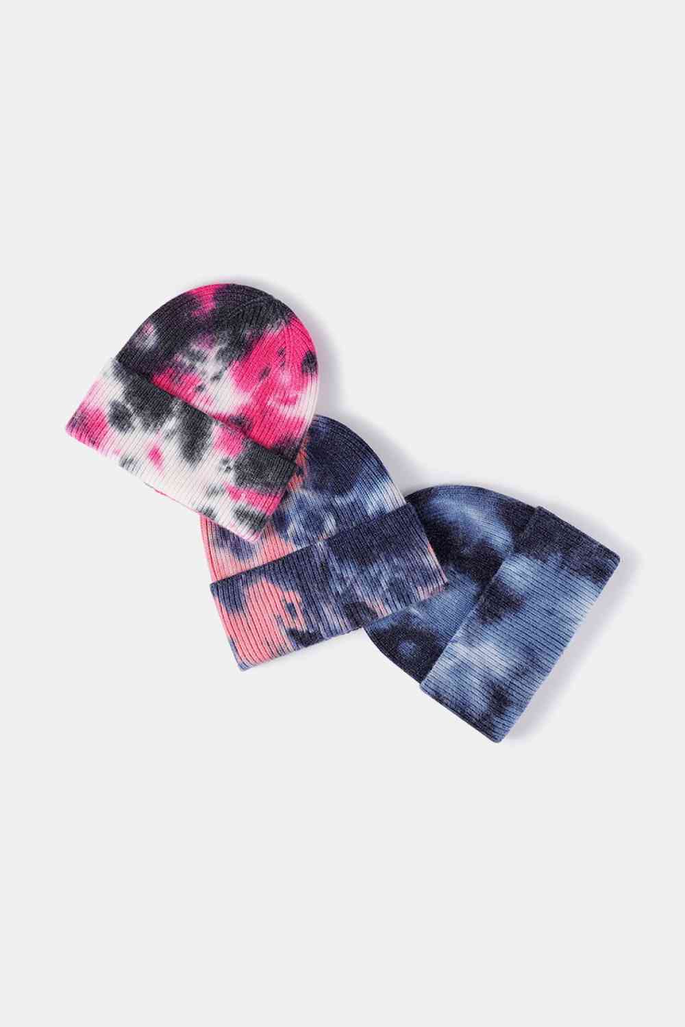 Tie-Dye Cuffed Rib-Knit Beanie Hat - Damned Threads